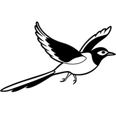 silhouette vector illustration of a wagtail