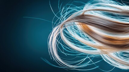 Naklejka premium Abstract Hair Movement on Blue Background