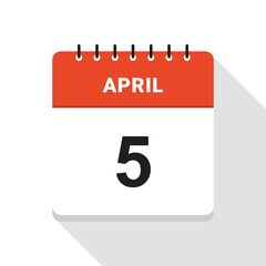 April 5 Calendar Date icon