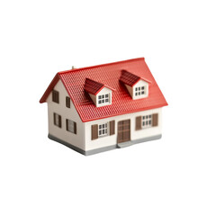 Miniature house model, white isolate background. transparent background