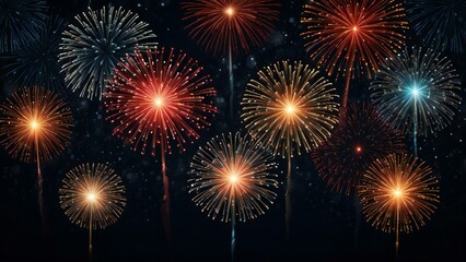 Fototapeta premium fireworks on the background