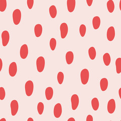 Seamless pattern with red dots, retro pattern.