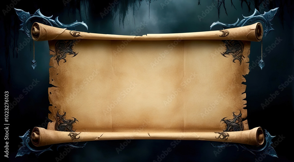 Poster A scroll with a blank space in the middle