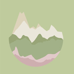 Abstract Mountain with layered colors, vector