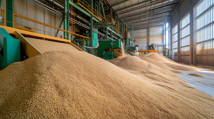 Rice Milling Factory Interior Featuring Paddy Drying Machine | Efficient Processing of Rice for Quality Production