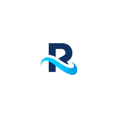 R monogram logo simple vector