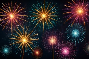 Fototapeta premium fireworks on the night sky