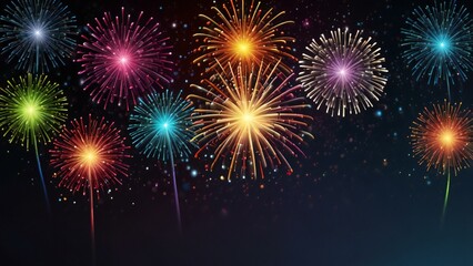 Fototapeta premium fireworks on the night sky