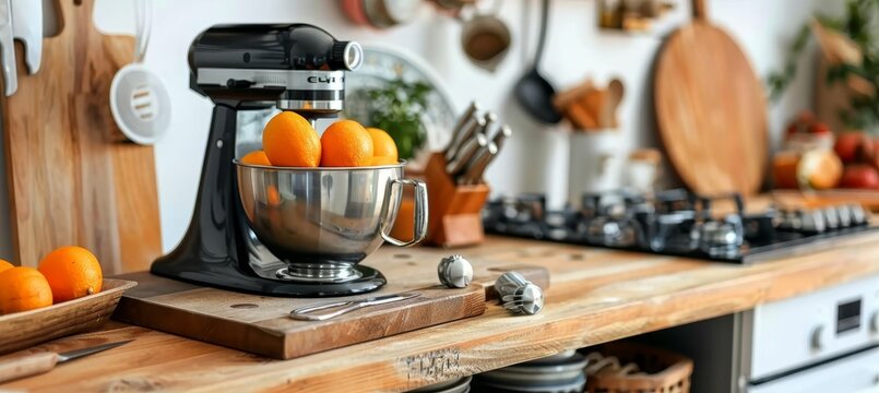 Modern and tidy kitchen showcasing a new appliance for effortless cooking and organization
