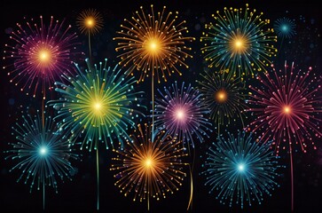 Fototapeta premium fireworks on the night sky
