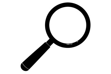 Magnifying glass | vector silhouette illustration on white background