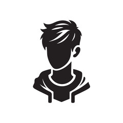 Black Color Fashion boy silhouette design Vector Illustration, Solid White Background 8.eps