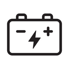 Car battery icon. Car accumulator icon.