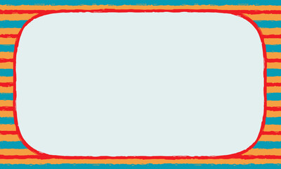 bright vaudeville seaside carnival rectangular panel grunge mask frame with rough bright stripes vector vintage background design resource