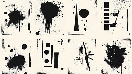 bstract grunge textures. Graffiti set. Vector illustration.