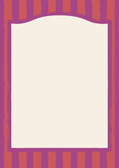 retro vaudeville seaside carnival puppet theatre booth full page grunge mid century cartoon mask frame with rough pastel stripes vector vintage background design resource