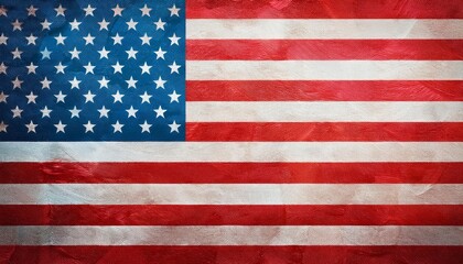 Fototapeta premium Painted USA Flag Background with Textured Artistic Finish