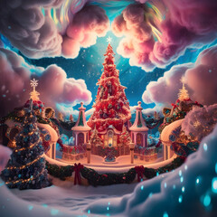 Tropical Merry Christmas. Generative Ai