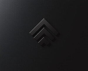 A sleek black logo design against a dark background, showcasing modern elegance and simplicity, ideal for branding and marketing.