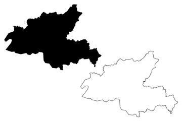 Ansan City (South Korea, Republic of Korea, ROK, Gyeonggi Province) map vector illustration, scribble sketch City of Ansan map