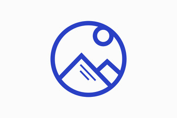 Mountain Monoline Vector Logo Premium 