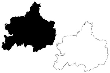 Cheongju City (South Korea, Republic of Korea, ROK, North Chungcheong Province) map vector illustration, scribble sketch City of Cheongju map