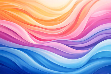 A vibrant abstract wave pattern showcasing harmonious colors blending seamlessly, creating a soothing and dynamic visual experience.