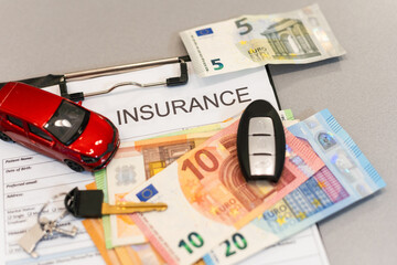 Car insurance form with model and policy document 