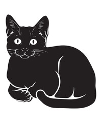 cute cat vector art illustration with white background