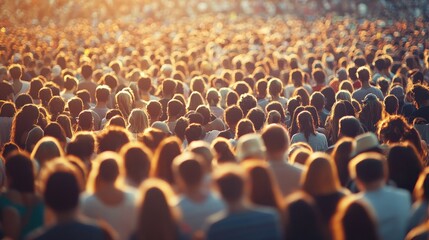 Large Crowd at City Concert: Slow Shutter Speed Motion Blur of Celebrating Audience