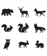 Obraz premium animals vector art and illustration with white background