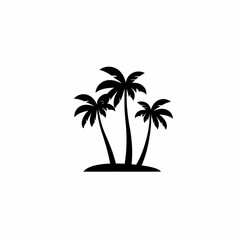 Obraz premium A beach silhouette arecaceae stencil.