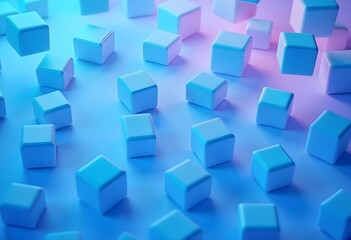 Obraz premium a geometric background filled with vibrant, 3D cubes arranged in a playful manner, casting realistic shadows create with ai