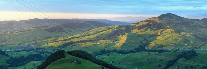 Fototapeta premium Panoramic view from Ebenalp in the Swiss alps
