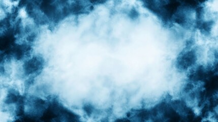 Obraz premium Abstract watercolor background in muted blue and gray tones, with blurred edges creating a foggy, melancholic mood, leaving room for text 