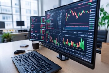 Stock Market Data on Trading Desk Monitors