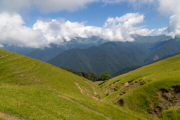 Fototapeta premium Magnificent views of the mountain village and nature of Azerbaijan