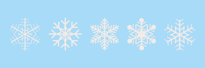 Snowflake set. On isolated background. Snowflake collection. Christmas icon. Frost. Vector illustration