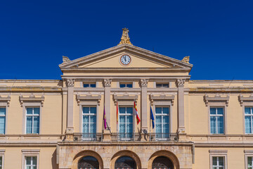 Obraz premium Exterior of the Palencia, Spain, Town Hall building located in the Plaza Mayor, built in the 19th century