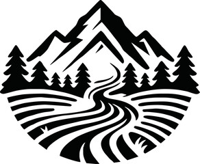  Mountain logo vector. Mountain outdoor silhouette abstract background icon design