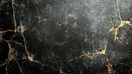 Black Marble with Golden Veins and Texture