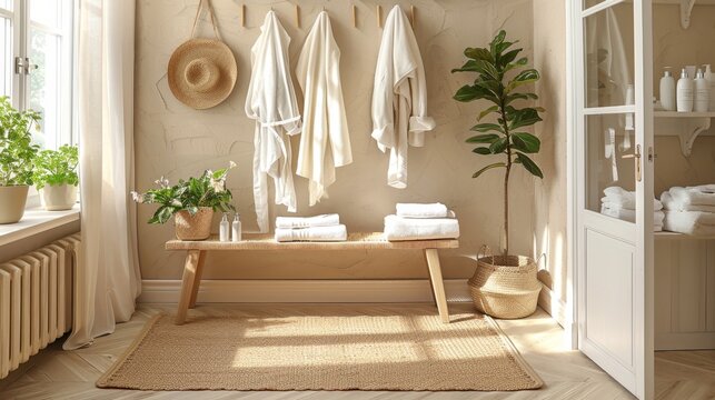 Charming and welcoming entryway featuring elegant decor for a warm first impression