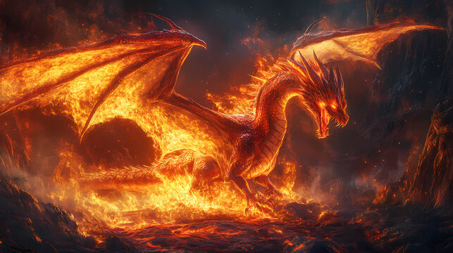 Dragon's den: a fiery tale of the month generative ai. Chimeras Lair. Illustration