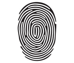 Fingerprint on a white, Fingerprint icon, Identification, Outline fingerprint vector