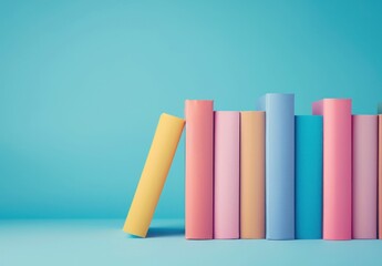 colorful books, pastel colors, bookshelves, reading materials, education, study, learning environment, modern decor, creative space, colorful background, literature display