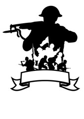 Soldier Scene | Veterans Scene | US Military | Soldier Banner | Military Responder | Special Forces | Patriotic Soldier | Soldiers | Original Illustration | Vector and Clipart | Cutfile and Stencil