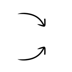 Hand drawn black vector arrows doodle