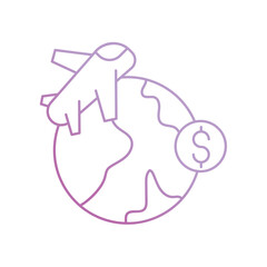 trade gradient icon with white background vector stock illustration