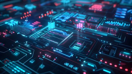 Obraz premium Futuristic Holographic Financial Roadmap Displaying Strategic Planning Goals and Milestones