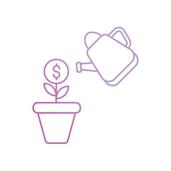 growing gradient icon with white background vector stock illustration